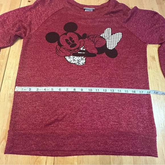 Disney Parks Maroon Sweater with Mickey & Minnie - Picture 6 of 9